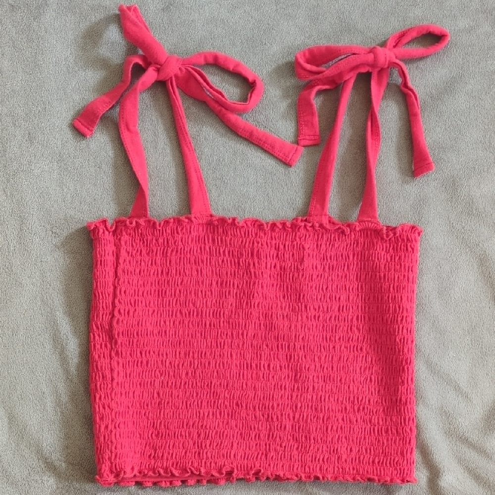 Hollister Vibrant Red Smocked Top